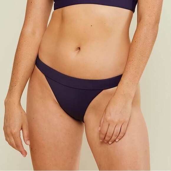 Andie Swim Size XXXL Navy Blue Banded Cheeky Bottom Sexy Beach Classic Low Rise - Picture 1 of 9